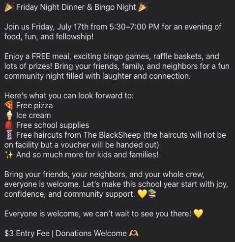 Hot Dogs and Bingo