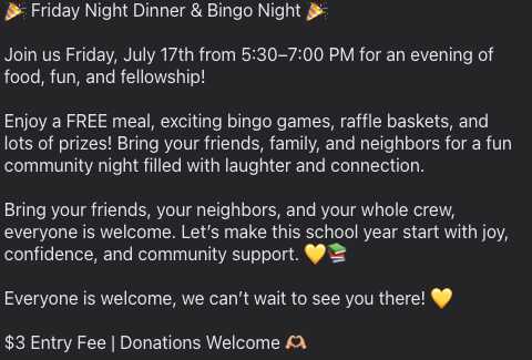 Hot Dogs and Bingo
